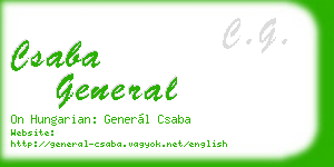 csaba general business card